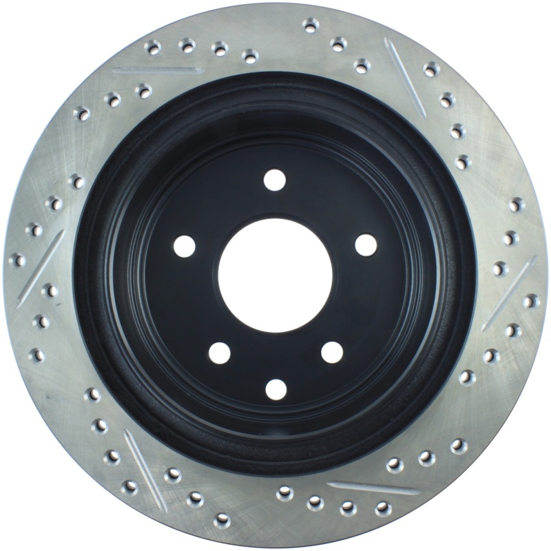 Nissan Leaf Brake Rotor (1) - Rear Right - Stoptech - SportStop Slotted & Drilled - Black - `11-`19