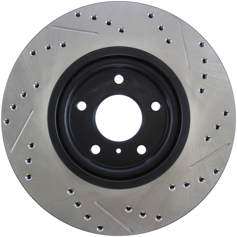 Nissan Altima Brake Rotor (1) - Front Right - Stoptech - Slotted & Drilled - Black - `05-`06