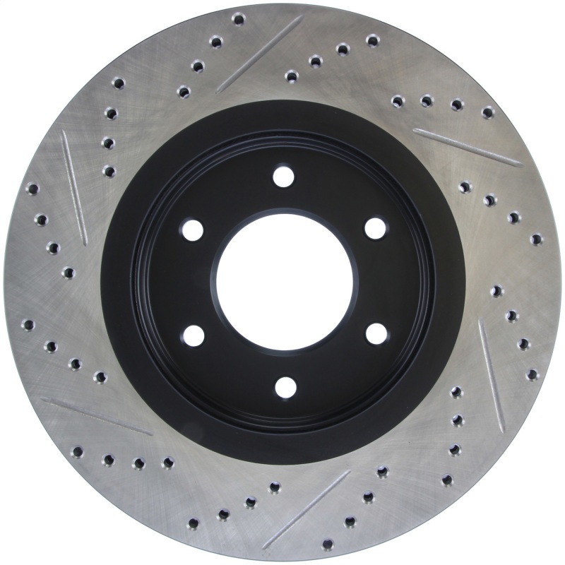 Nissan Armada Brake Rotors (1) - Front Left - Stoptech - Drilled & Slotted Sport - Black - `08-`18