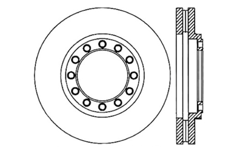 Chevrolet LCF 4500HD Brake Rotor (1) - Front Right - Stoptech - Slotted & Drilled - `17-`19