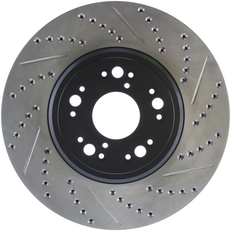 Lexus LS 400 Brake Rotor (1) - Front Left - Stoptech - Sport Drilled & Slotted - Black - `95-`00