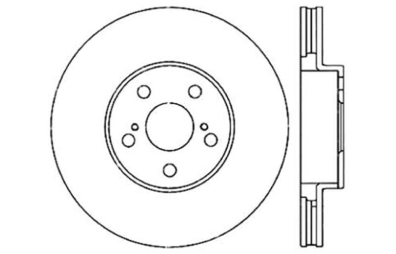 Pontiac Vibe Brake Rotor (1) - Front Right - Stoptech - Slotted & Drilled Sport Rotor - Black - `03-`08