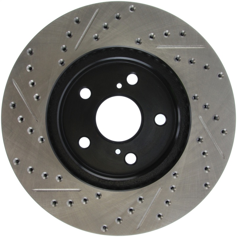 Lexus ES300 Brake Rotor (1) - Front Left - Stoptech - Slotted & Drilled - Black - 2002