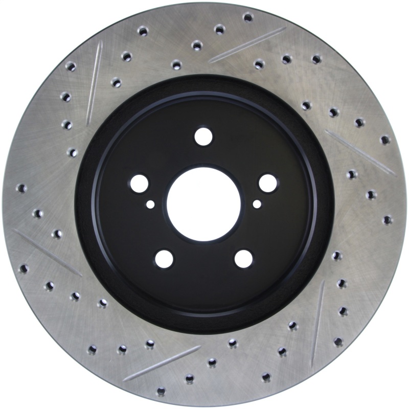 Lexus RX350 Brake Rotor (1) - Left Rear - Stoptech - Sport Drilled & Slotted - Black - `07-`09
