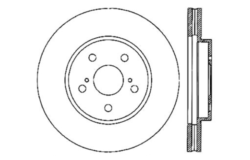 Toyota Highlander Brake Rotor (1) - Left Rear - Stoptech - Sport Drilled & Slotted - Black - `06-`07
