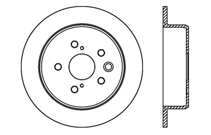 Lexus IS 250 Brake Rotor (1) - Rear Left - Stoptech - Sport Drilled & Slotted - Black - `06-`10