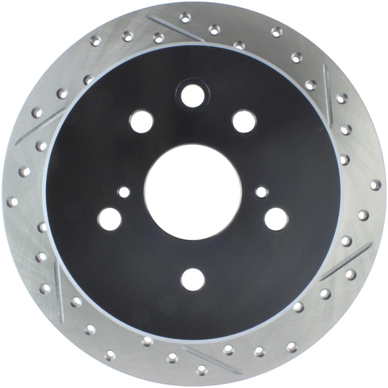 Lexus IS 350 Brake Rotor (1) - Rear Left - Stoptech - Sport Drilled & Slotted - Black - `06-`10