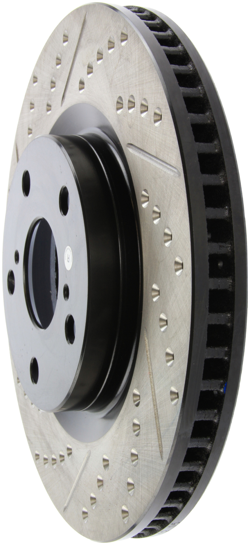 Toyota RAV4 Brake Rotor (1) - Front Right - Stoptech - Sport Drilled & Slotted, Black E-Coated - Black - `06-`18