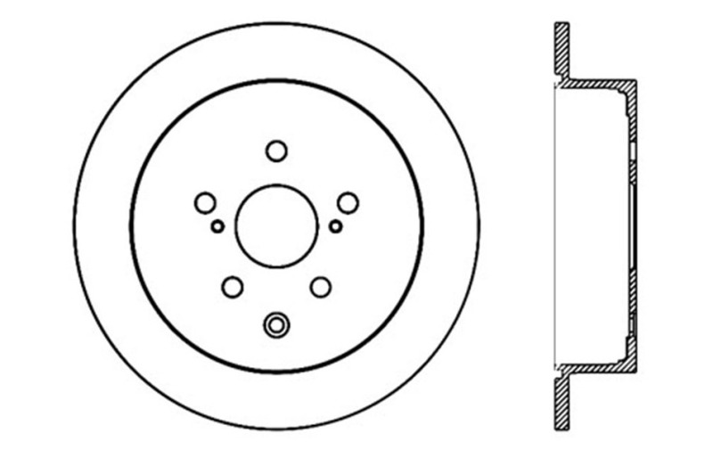Lexus RX450h Brake Rotor (1) - Rear Right - Stoptech - Sport Drilled & Slotted - Black - `10-`15