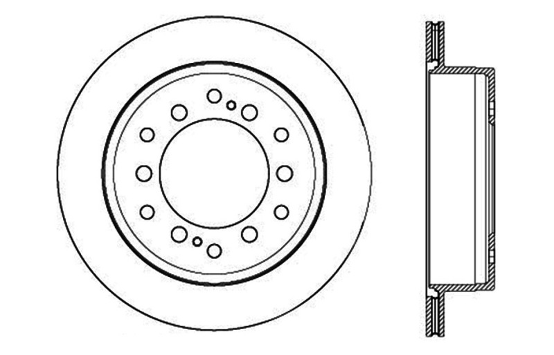 Lexus GX460 Brake Rotor (1) - Rear - Stoptech - Slotted & Drilled - Black - `10-`19