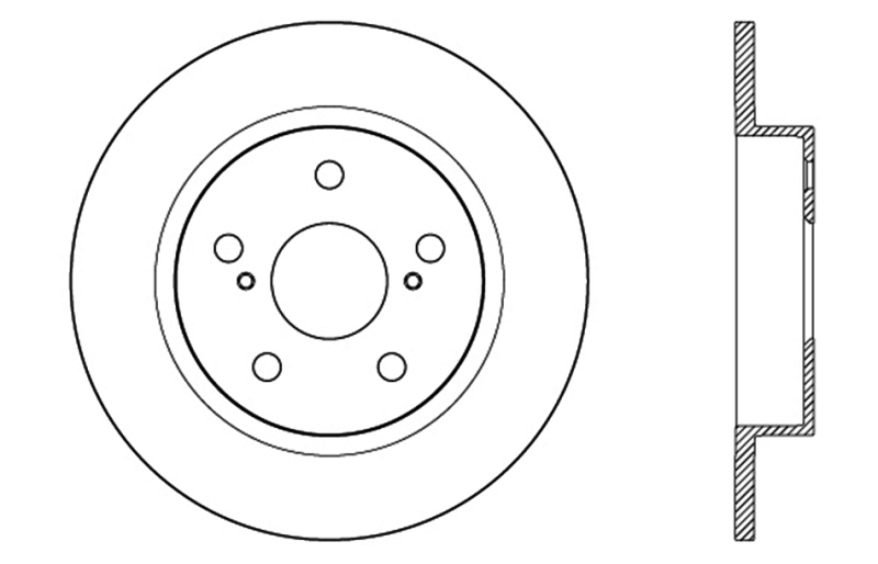 Scion tC Brake Rotor (1) - Rear Right - Stoptech - Sport Drilled & Slotted - Black - `11-`16