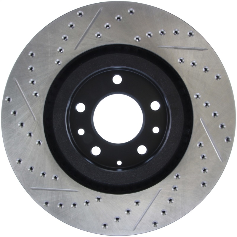 Mazda RX-8 Brake Rotor (1) - Front Left - Stoptech - Drilled & Slotted - Black - `04-`11