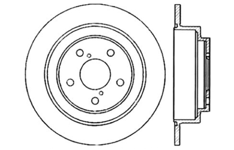Subaru Forester Brake Rotor (1) - Rear Right - Stoptech - Slotted & Drilled - `98-`08