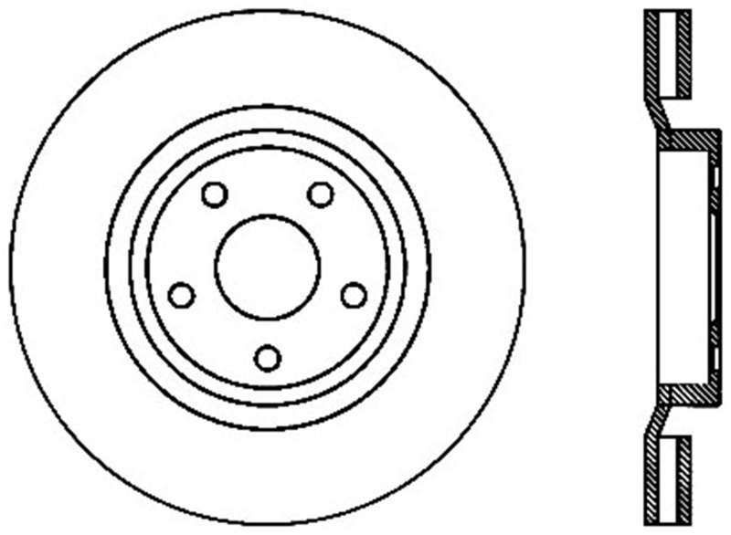 Jeep Grand Cherokee SRT-8 Brake Rotor (1) - Front Left - Stoptech - Cryo Slotted & Drilled - Black - `06-`10