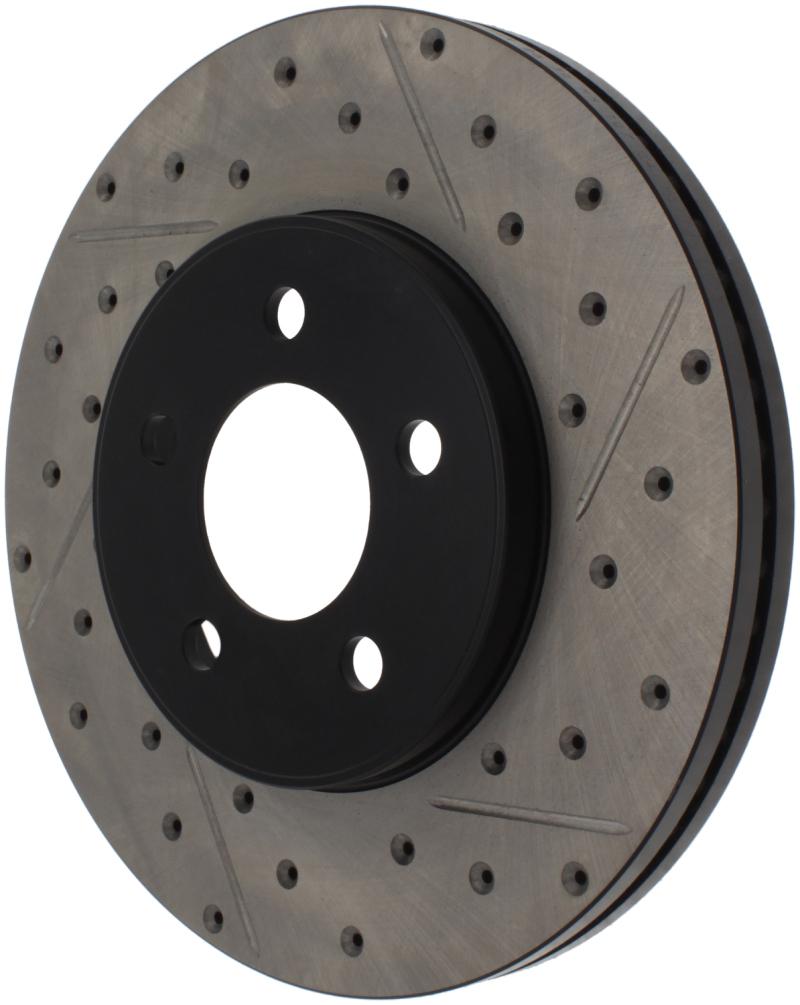 Ford Crown Victoria Brake Rotor (1) - Front Left - Stoptech - Sport Drilled & Slotted - Black - `03-`11