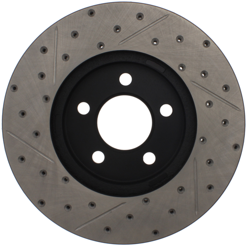 Ford Crown Victoria Brake Rotor (1) - Front Left - Stoptech - Sport Drilled & Slotted - Black - `03-`11