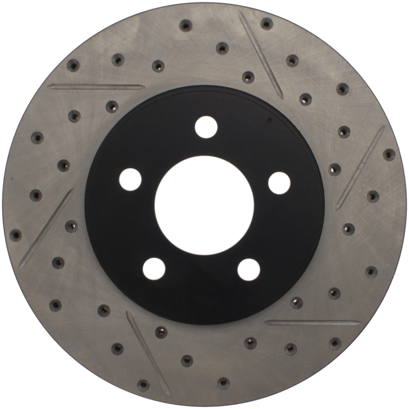 Ford Crown Victoria Brake Rotor (1) - Front Left - Stoptech - Sport Drilled & Slotted - Black - `03-`11