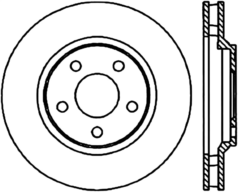 Chevrolet Impala Brake Rotor(1) - Front Right - Stoptech - Slotted & Drilled - Black - `00-`05