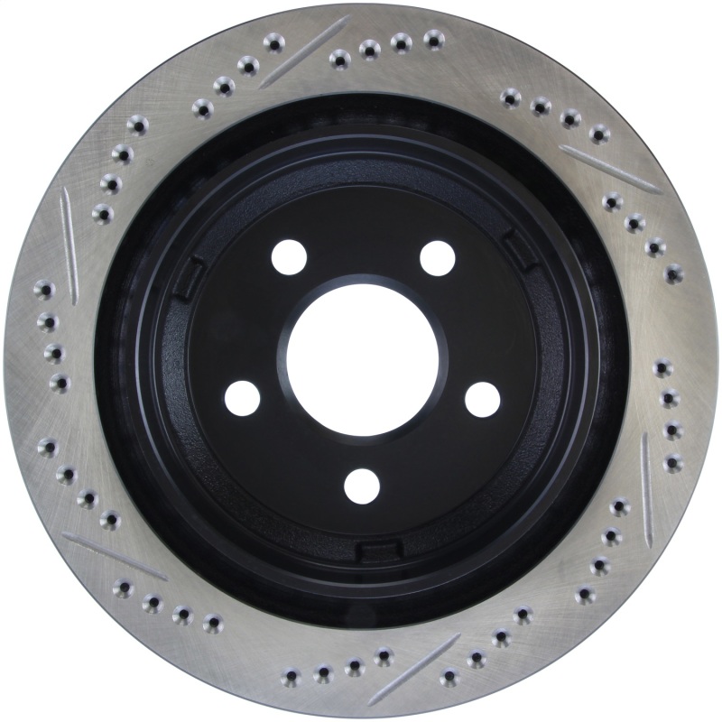 Pontiac Firebird Brake Rotor(s) (1) - Rear Left - Stoptech - Slotted & Drilled - Black - `98-`02
