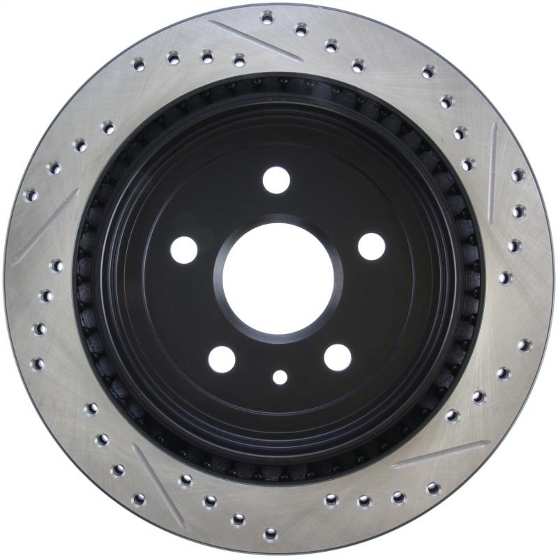 Cadillac CTS Brake Rotor(1) - Rear Right - Stoptech - Slotted/Drilled - Black - `08-`19