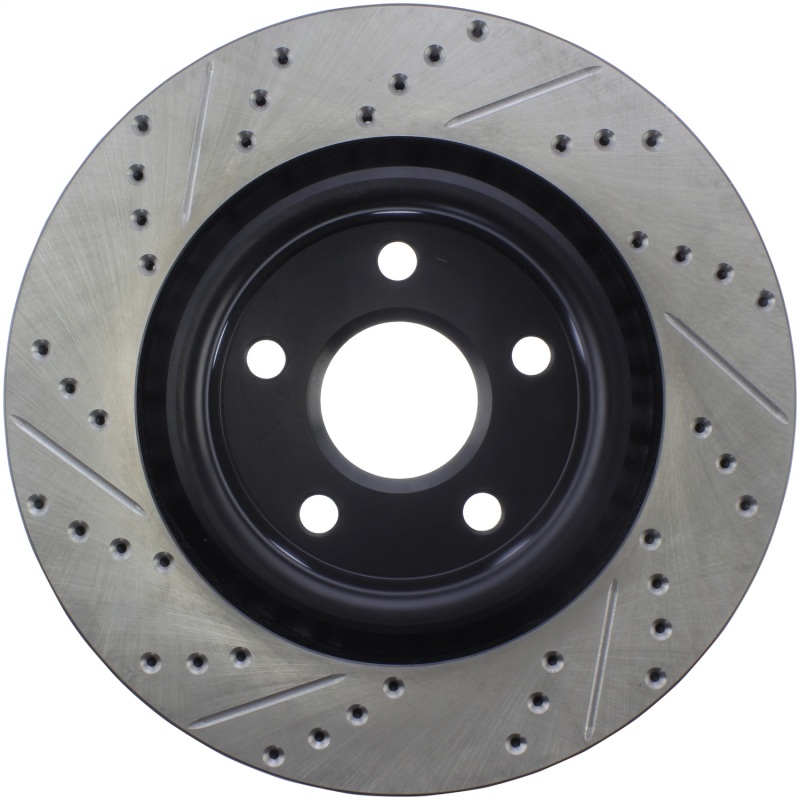 Pontiac G8 Brake Rotor (1) - Front Left - Stoptech - Drilled/Slotted - Black - `08-`09