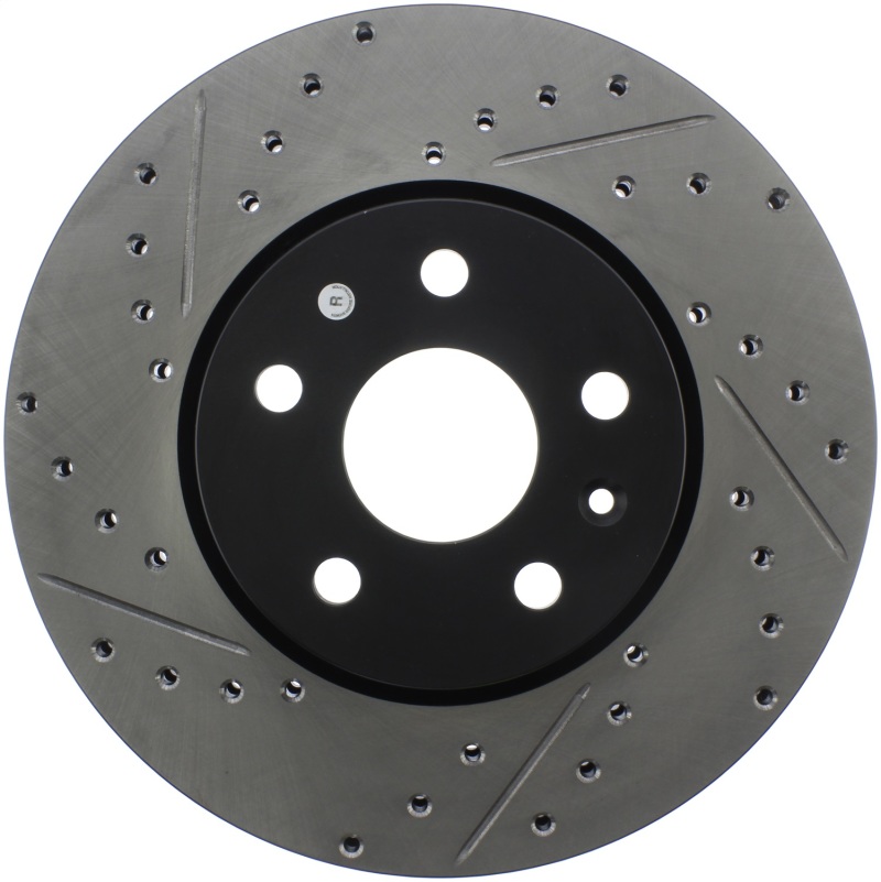 Chevrolet Malibu Brake Rotors (2) - Front Right - Stoptech - Slotted & Drilled Sport - Black - `13-`16