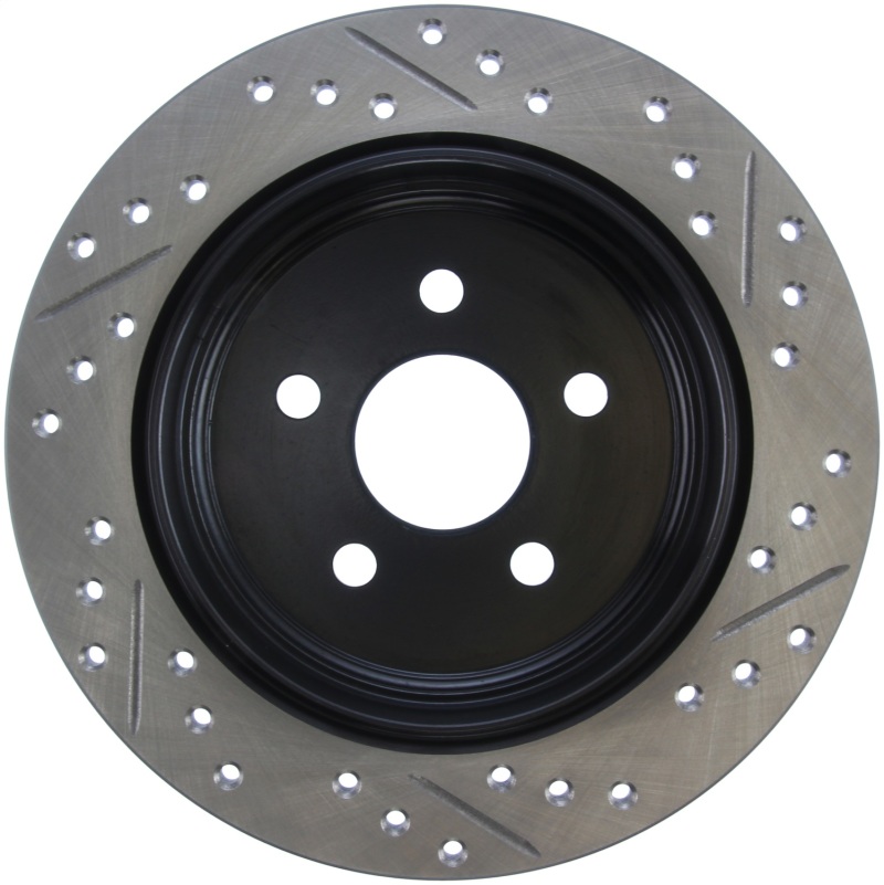 Chrysler PT Cruiser Brake Rotor (1) - Rear Right - Stoptech - Sport Drilled & Slotted - Black - `03-`09