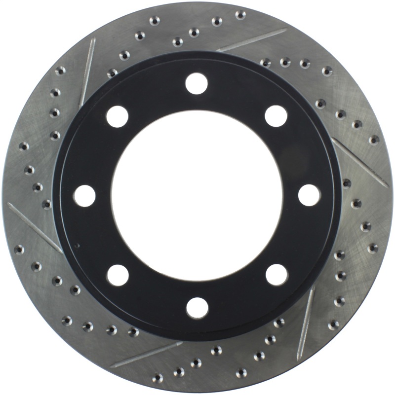 Ford Excursion Brake Rotor (1) - Front Right - Stoptech - Slotted & Drilled - Black - `00-`05