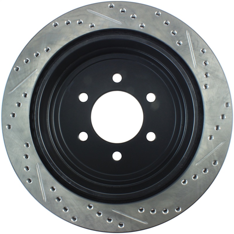 Lincoln Mark LT Brake Rotor (1) - Rear Right - Stoptech - Slotted & Drilled - Black E-Coated - `05-`08