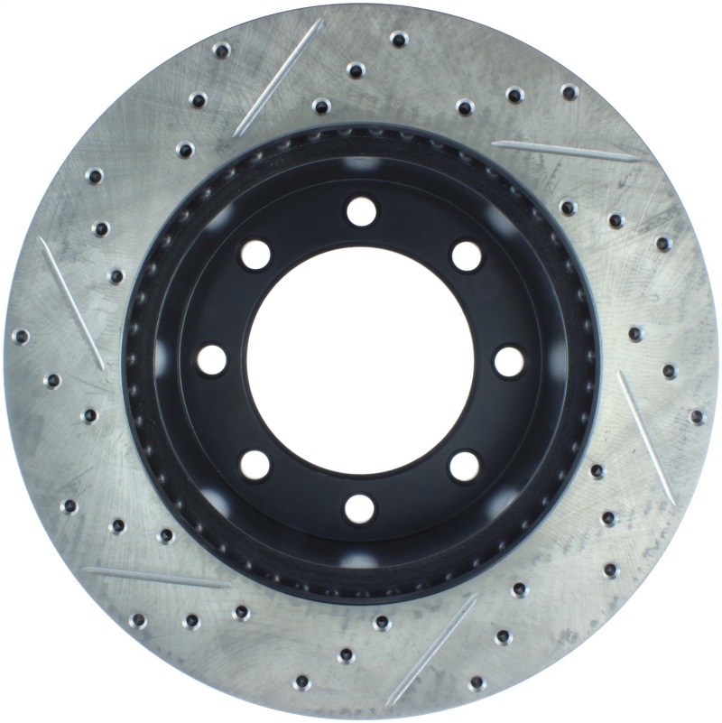 Ford F-350 Super Duty Brake Rotor (1) - Front Left - Stoptech - Slotted & Drilled Sport - Black - `05-`12