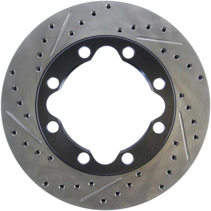 GMC K3500 Brake Rotor (1) - Front Right - Stoptech - Slotted & Drilled Sport - Black - `92-`00