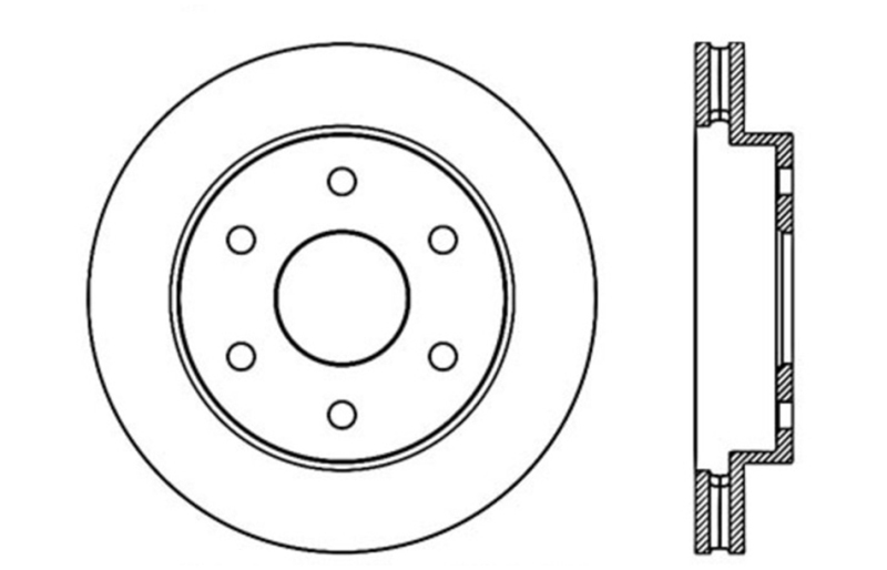 Cadillac Escalade Brake Rotor (1) - Front Left - Stoptech - Slotted & Drilled - Black - `02-`06