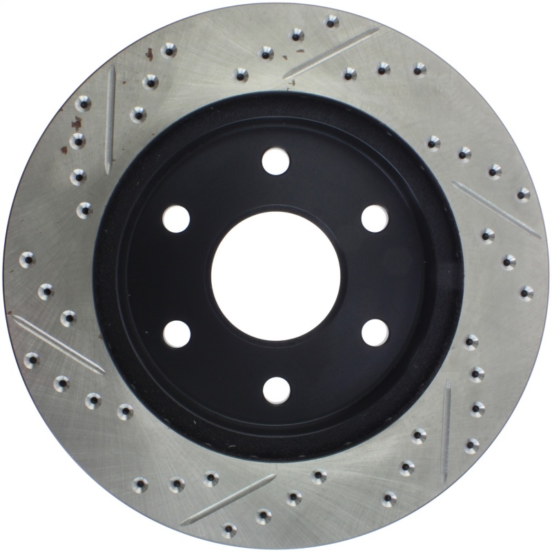 Chevrolet Silverado 1500 HD Brake Rotor (1) - Front Left - Stoptech - Slotted & Drilled - Black - 2001