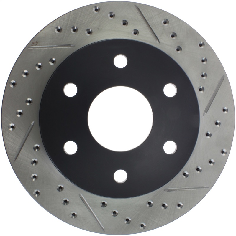 GMC Sierra 1500 HD Brake Rotor (1) - Front Left - Stoptech - Slotted & Drilled - Black - 2001