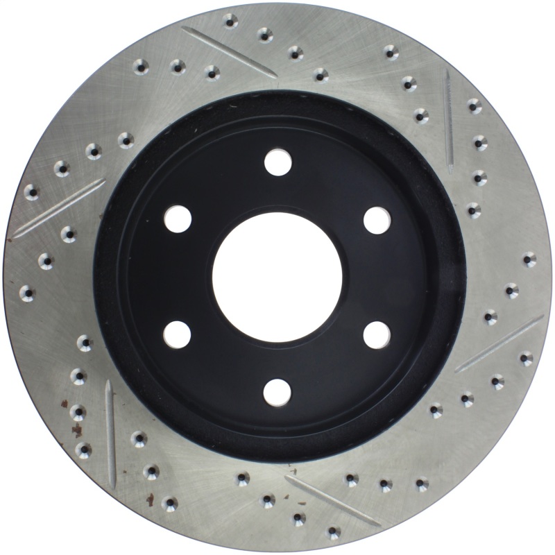 Chevrolet Silverado 1500 Classic Brake Rotor (1) - Front Right - Stoptech - Slotted/Drilled - Black - 2007