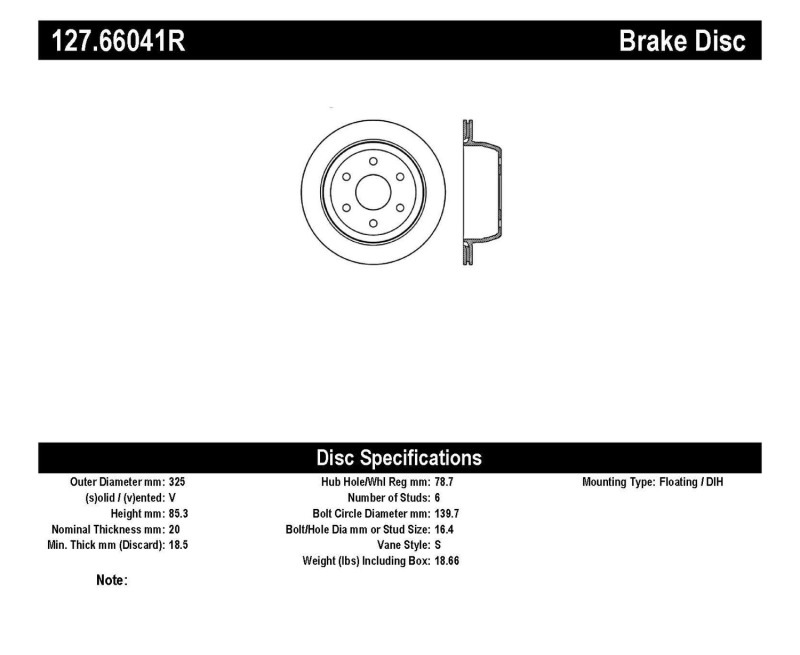 Chevrolet Avalanche 1500 Brake Rotor (1) - Rear Right - Stoptech - Slotted & Drilled - Black - 2002