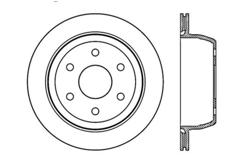Chevrolet Silverado 1500 Classic Brake Rotor (1) - Rear Right - Stoptech - Slotted & Drilled - Black - 2007