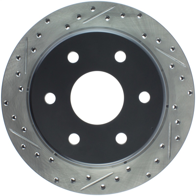 Chevrolet Silverado 1500 HD Brake Rotor (1) - Rear Right - Stoptech - Slotted & Drilled - Black - 2001