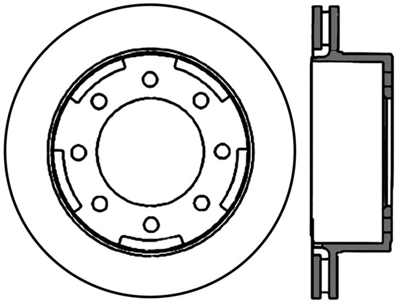 Chevrolet Silverado 3500 HD Brake Rotor (1) - Rear Right - Stoptech - Sport Cryo Drilled/Slotted - Black E-Coated - `07-`10