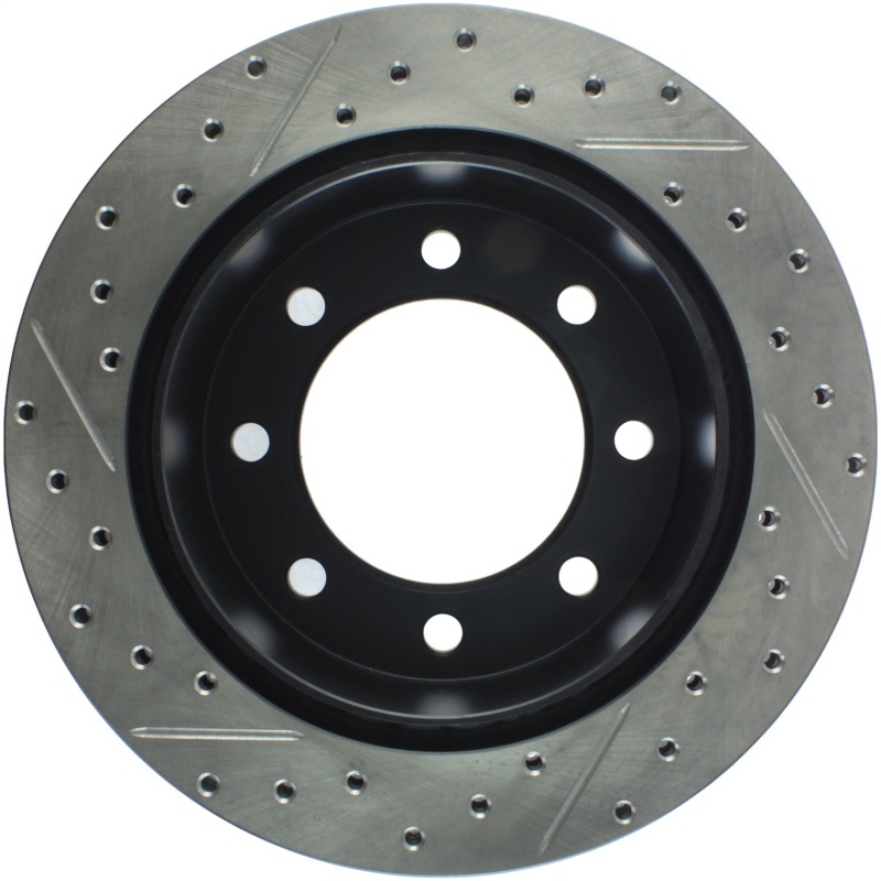 GMC Sierra 3500 HD Brake Rotor (1) - Rear Left - Stoptech - Drilled/Slotted Sport - Black - `07-`10