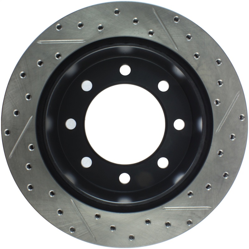 GMC Sierra 3500 Brake Rotors (1) - Rear Right - Stoptech - Drilled/Slotted Sport - Black - `04-`06