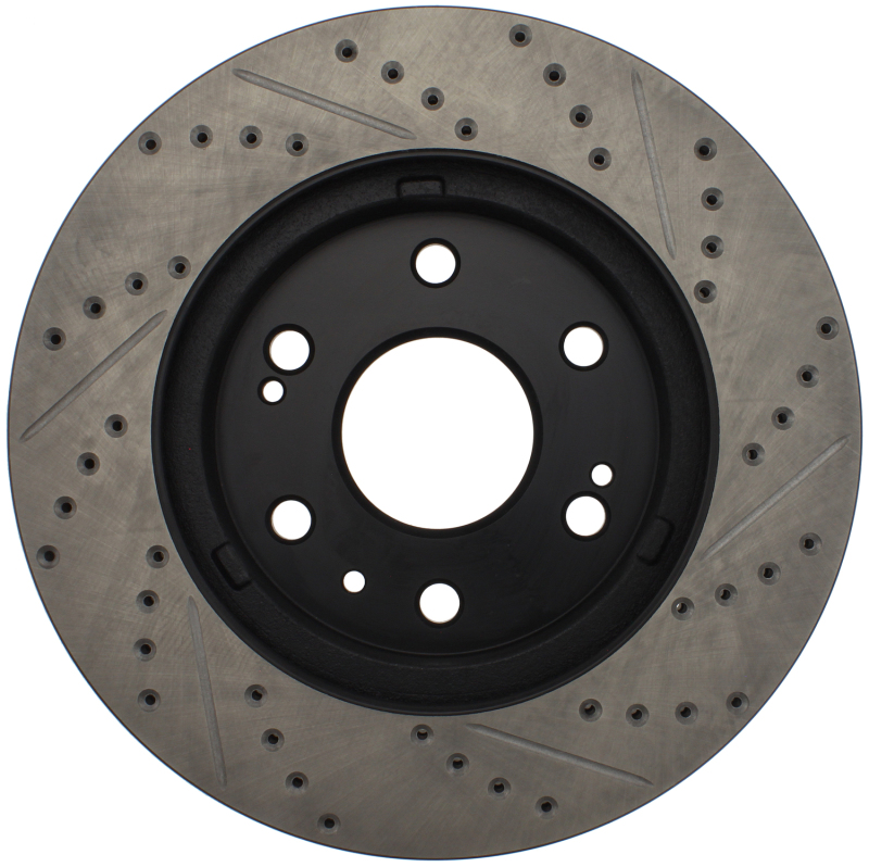 Cadillac Escalade EXT Brake Rotor (1) - Front Right - Stoptech - Drilled & Slotted, Sport, E-Coated - Black - `07-`13