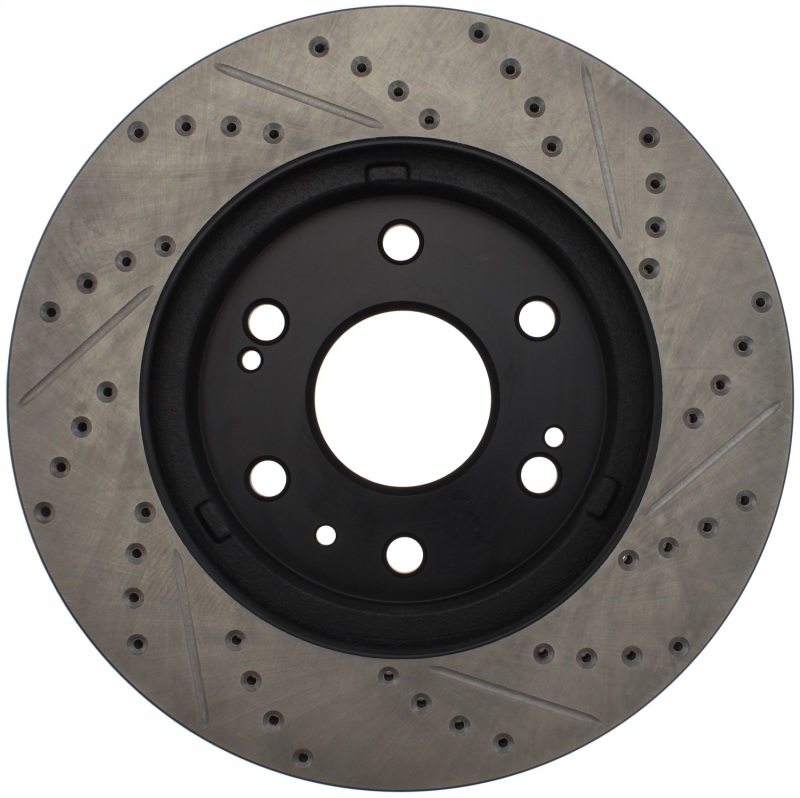 Chevrolet Suburban 1500 Brake Rotor (1) - Front Right - Stoptech - Drilled & Slotted, Sport, E-Coated - Black - `07-`14