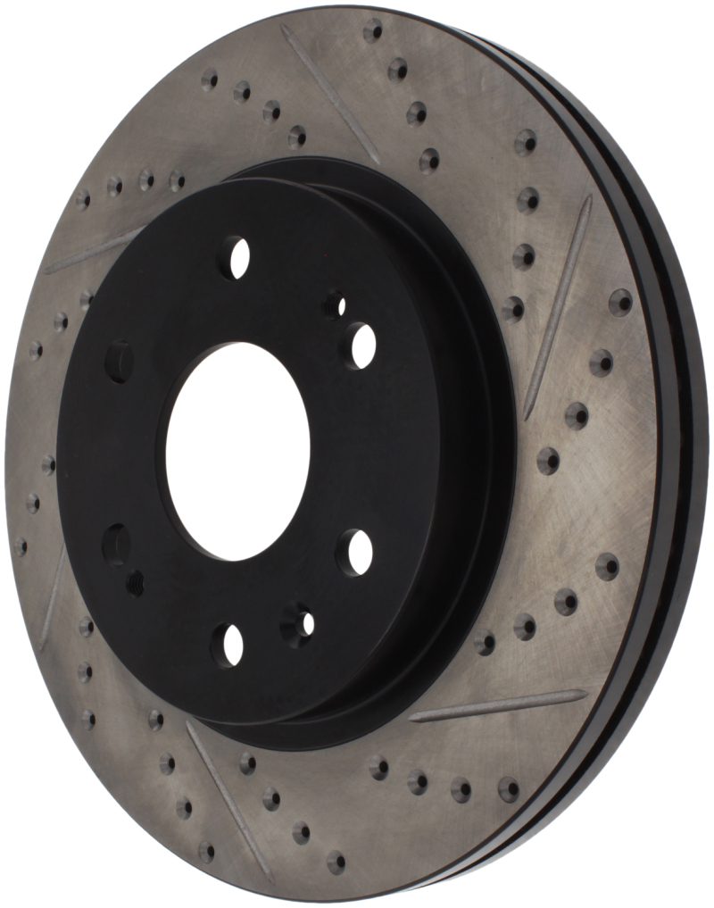 Chevrolet Tahoe Brake Rotor (1) - Front Right - Stoptech - Drilled & Slotted, Sport, E-Coated - Black - `07-`20