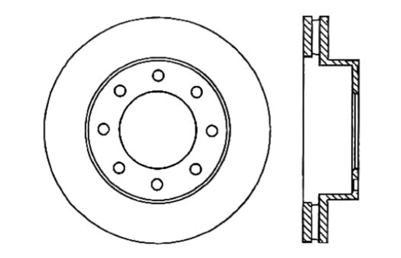 GMC Sierra 3500 Brake Rotor (1) - Front Right - Stoptech - Sport Drilled & Slotted - Black - `01-`06