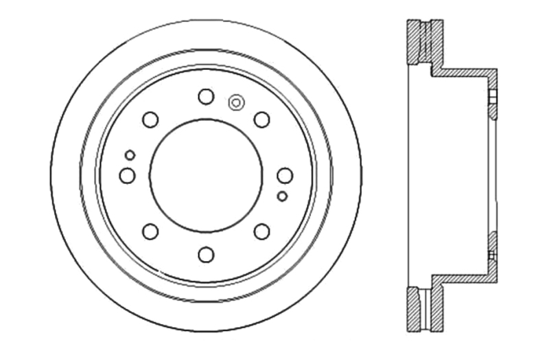 Chevrolet Silverado 3500 Brake Rotor (1) - Front Left - Stoptech - StopTech Sport Drilled & Slotted - Black - `15-`18
