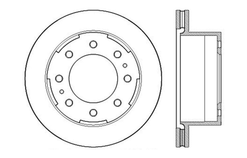 Chevrolet Silverado 2500 HD Brake Rotor (1) - Rear Left - Stoptech - Sport Drilled & Slotted - Black - `11-`19
