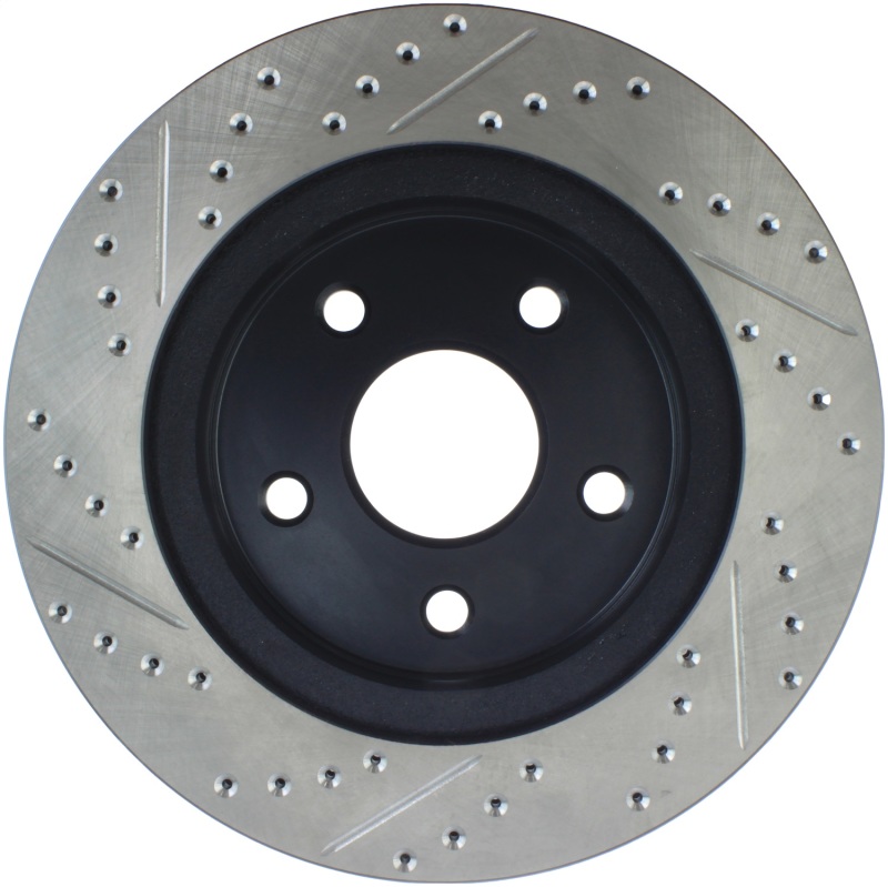 Ram 4000 Brake Rotor (1) - Front Left - Stoptech - Sport Drilled & Slotted, High Carbon, Black E-Coated - Black - `16-`17