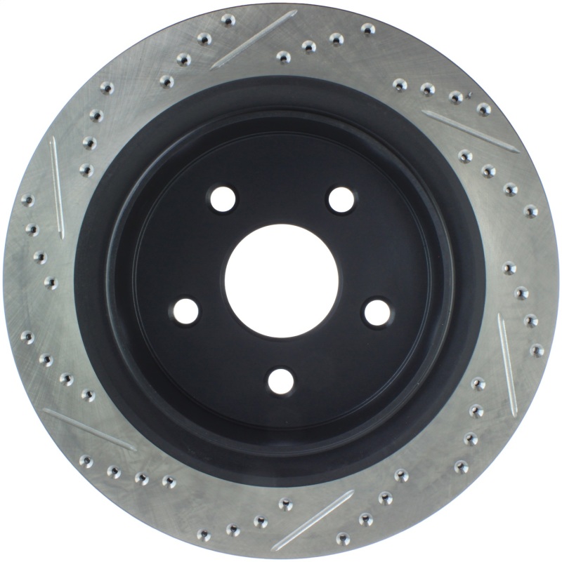 Chrysler Aspen Brake Rotor (1) - Rear Left - Stoptech - Slotted & Drilled - Black - `07-`09