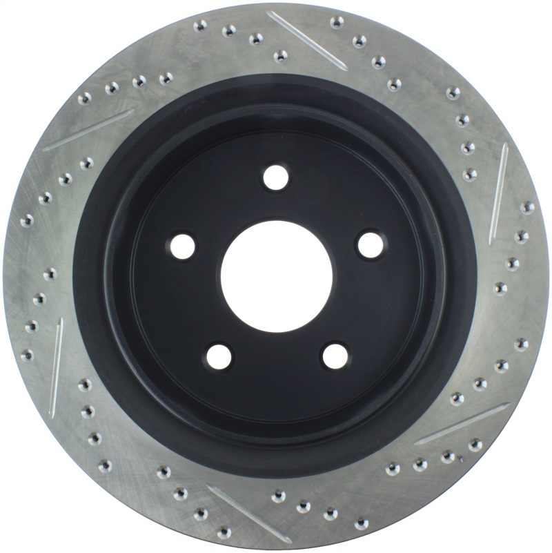 Dodge Durango Brake Rotor (1) - Rear Right - Stoptech - Slotted & Drilled - Black - `04-`09